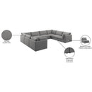 Meridian Mackenzie Grey Durable Linen Textured Modular Sectional IMAGE 10