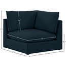 Meridian Mackenzie Navy Durable Linen Textured Corner Chair IMAGE 7