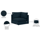 Meridian Mackenzie Navy Durable Linen Textured Corner Chair IMAGE 8