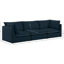 Meridian Mackenzie Navy Durable Linen Textured Modular Sofa IMAGE 9