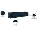 Meridian Mackenzie Navy Durable Linen Textured Modular Sofa IMAGE 10