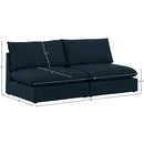 Meridian Mackenzie Navy Durable Linen Textured Modular Sofa IMAGE 7