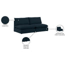 Meridian Mackenzie Navy Durable Linen Textured Modular Sofa IMAGE 8