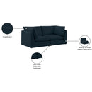 Meridian Mackenzie Navy Durable Linen Textured Modular Sofa IMAGE 10
