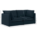 Meridian Mackenzie Navy Durable Linen Textured Modular Sofa IMAGE 9