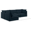 Meridian Mackenzie Navy Durable Linen Textured Modular Sectional IMAGE 14