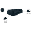 Meridian Mackenzie Navy Durable Linen Textured Modular Sectional IMAGE 15