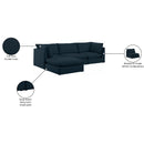 Meridian Mackenzie Navy Durable Linen Textured Modular Sectional IMAGE 15