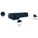 Meridian Mackenzie Navy Durable Linen Textured Modular Sectional IMAGE 15
