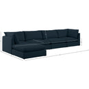 Meridian Mackenzie Navy Durable Linen Textured Modular Sectional IMAGE 14