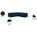Meridian Mackenzie Navy Durable Linen Textured Modular Sectional IMAGE 9
