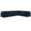 Meridian Mackenzie Navy Durable Linen Textured Modular Sectional IMAGE 9
