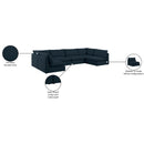 Meridian Mackenzie Navy Durable Linen Textured Modular Sectional IMAGE 10