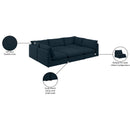Meridian Mackenzie Navy Durable Linen Textured Modular Sectional IMAGE 10
