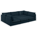 Meridian Mackenzie Navy Durable Linen Textured Modular Sectional IMAGE 9
