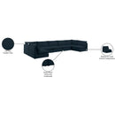 Meridian Mackenzie Navy Durable Linen Textured Modular Sectional IMAGE 10