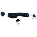 Meridian Mackenzie Navy Durable Linen Textured Modular Sectional IMAGE 10
