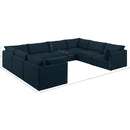 Meridian Mackenzie Navy Durable Linen Textured Modular Sectional IMAGE 9