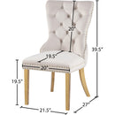 Meridian Carmen Cream Velvet Dining Chairs IMAGE 6