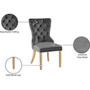 Meridian Carmen Grey Velvet Dining Chairs IMAGE 7