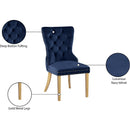 Meridian Carmen Navy Velvet Dining Chairs IMAGE 7
