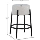 Meridian Avalon Cream Boucle Fabric Counter Stool IMAGE 5