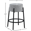 Meridian Avalon Grey Boucle Fabric Counter Stool IMAGE 5