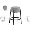 Meridian Avalon Grey Boucle Fabric Counter Stool IMAGE 6