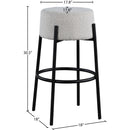 Meridian Avalon Cream Boucle Fabric Bar Stool IMAGE 5