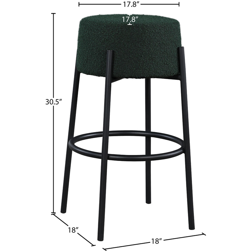 Meridian Avalon Green Boucle Fabric Bar Stool IMAGE 5