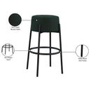 Meridian Avalon Green Boucle Fabric Bar Stool IMAGE 6