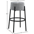 Meridian Avalon Grey Boucle Fabric Bar Stool IMAGE 5