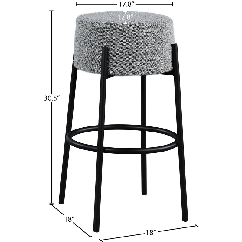 Meridian Avalon Grey Boucle Fabric Bar Stool IMAGE 5