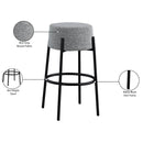 Meridian Avalon Grey Boucle Fabric Bar Stool IMAGE 6