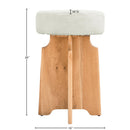 Meridian Jasper Cream Boucle Fabric Stool IMAGE 13