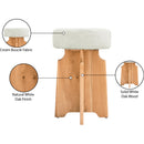 Meridian Jasper Cream Boucle Fabric Stool IMAGE 14