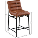 Meridian Burke Cognac Vegan Leather Counter Stool IMAGE 7