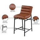 Meridian Burke Cognac Vegan Leather Counter Stool IMAGE 8
