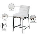 Meridian Burke Cream Boucle Fabric Counter Stool IMAGE 8