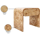 Meridian Cresthill Natural Burl Wood Night Stand IMAGE 12