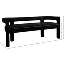 Meridian Athena Black Boucle Fabric Bench IMAGE 6