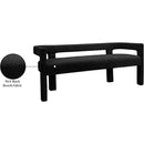 Meridian Athena Black Boucle Fabric Bench IMAGE 7