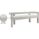 Meridian Athena Cream Boucle Fabric Bench IMAGE 7