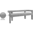Meridian Athena Grey Boucle Fabric Bench IMAGE 7