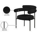 Meridian Blake Black Boucle Fabric Dining Chair IMAGE 8