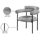 Meridian Blake Grey Boucle Fabric Dining Chair IMAGE 8