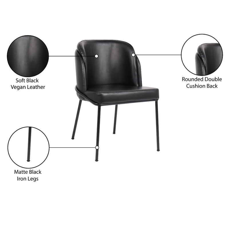 Meridian Jagger Black Vegan Leather Dining Chair IMAGE 9