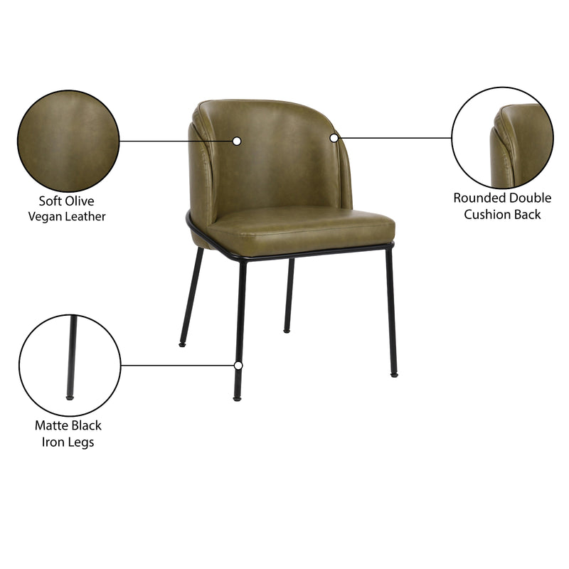 Meridian Jagger Olive Vegan Leather Dining Chair IMAGE 9