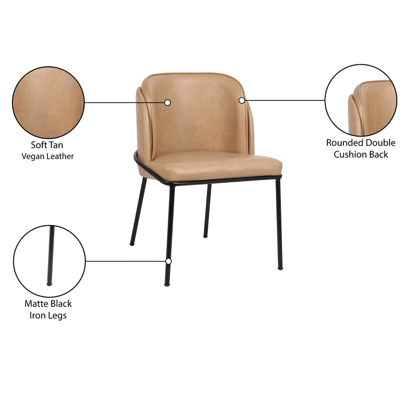 Meridian Jagger Tan Vegan Leather Dining Chair IMAGE 9