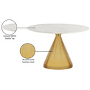 Meridian Emery White Marble Dining Table IMAGE 7